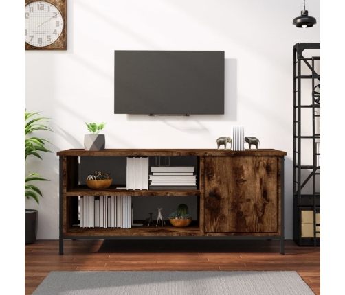 Mueble de TV madera contrachapada roble ahumado 100x40x45 cm