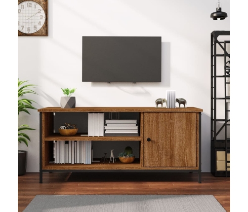 Mueble de TV madera contrachapada roble marrón 100x40x45 cm