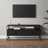 Mueble de TV madera contrachapada negro 100x35x45 cm