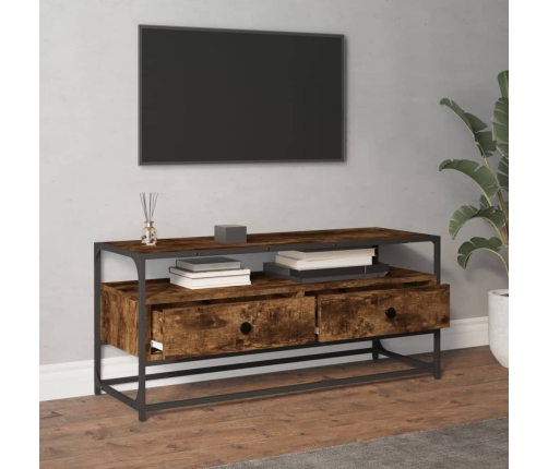 Mueble para TV madera contrachapada roble ahumado 100x35x45 cm