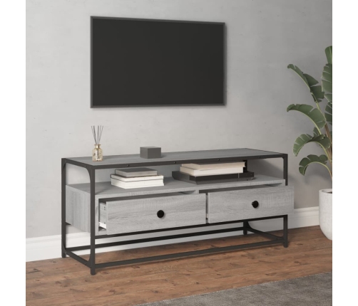 vidaXL Mueble de TV madera contrachapada gris Sonoma 100x35x45 cm