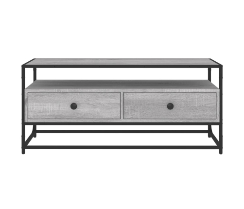 vidaXL Mueble de TV madera contrachapada gris Sonoma 100x35x45 cm