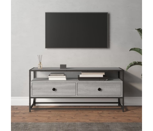 vidaXL Mueble de TV madera contrachapada gris Sonoma 100x35x45 cm