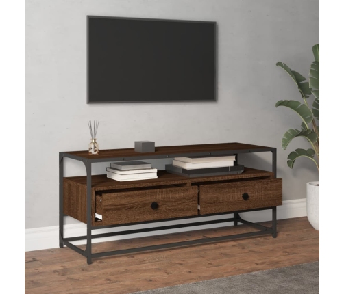 vidaXL Mueble de TV madera contrachapada roble marrón 100x35x45 cm