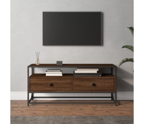 Mueble de TV madera contrachapada roble marrón 100x35x45 cm