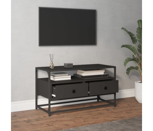 Mueble para TV madera contrachapada negro 80x35x45 cm