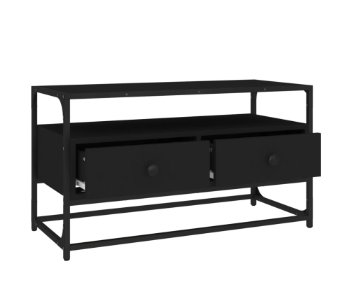 Mueble para TV madera contrachapada negro 80x35x45 cm