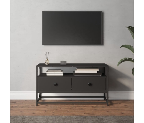 Mueble para TV madera contrachapada negro 80x35x45 cm