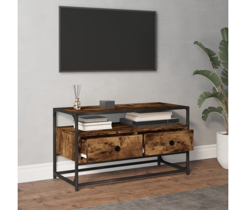 Mueble para TV madera contrachapada roble ahumado 80x35x45 cm