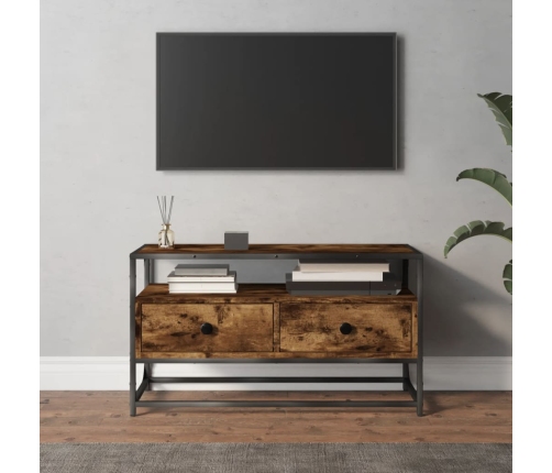 Mueble para TV madera contrachapada roble ahumado 80x35x45 cm