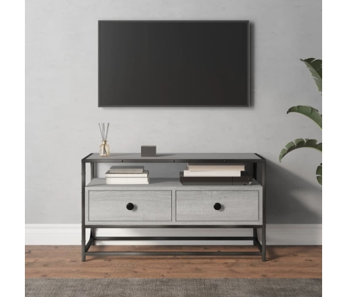 Mueble para TV madera contrachapada gris Sonoma 80x35x45 cm