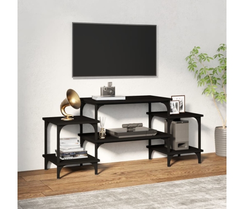 vidaXL Mueble para TV madera contrachapada negro 117x35x52 cm