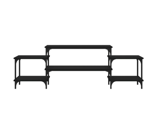 Mueble para TV madera contrachapada negro 157x35x52 cm