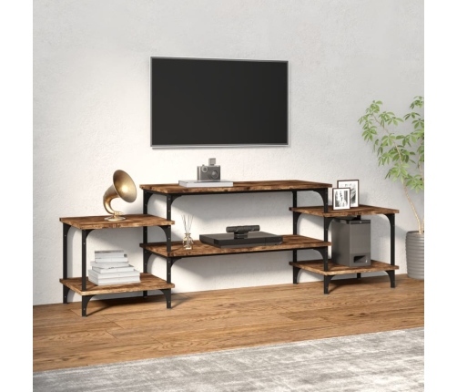 Mueble para TV madera contrachapada roble ahumado 157x35x52 cm