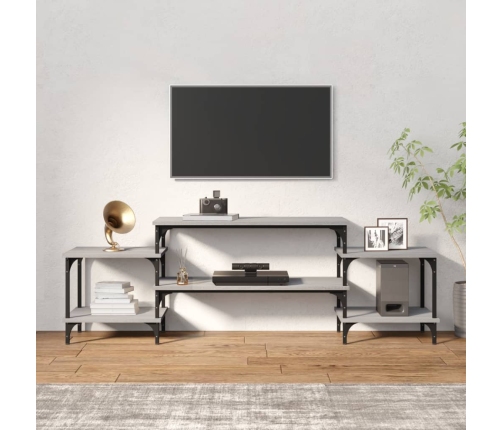 vidaXL Mueble para TV madera contrachapada gris Sonoma 157x35x52 cm