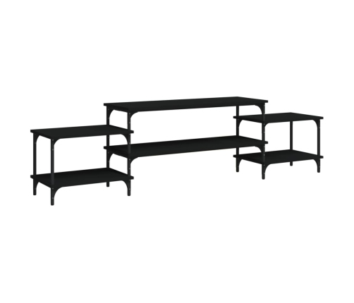 Mueble para TV madera contrachapada negro 197x35x52 cm