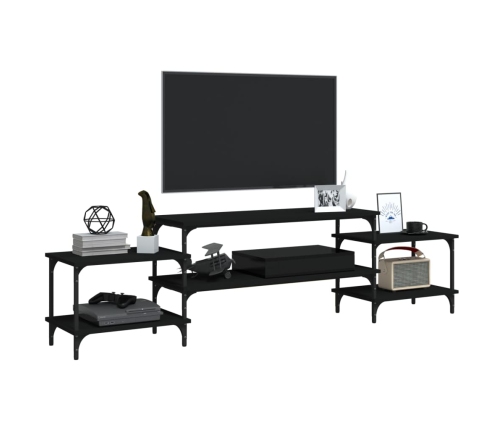 Mueble para TV madera contrachapada negro 197x35x52 cm