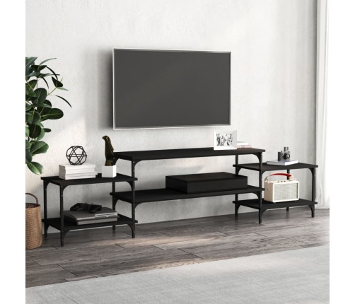 Mueble para TV madera contrachapada negro 197x35x52 cm