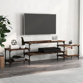 Mueble para TV madera contrachapada roble ahumado 197x35x52 cm