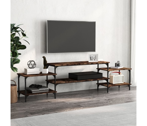 vidaXL Mueble para TV madera contrachapada roble ahumado 197x35x52 cm