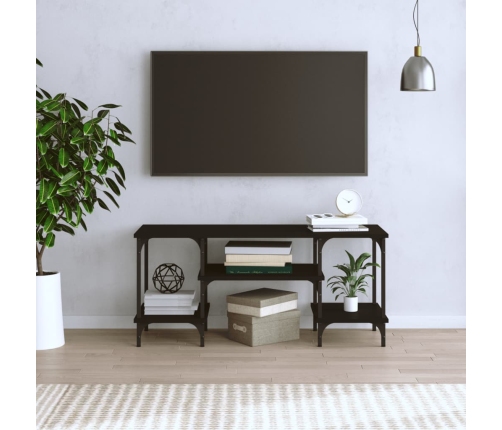 Mueble de TV madera contrachapada negro 102x35x45,5 cm