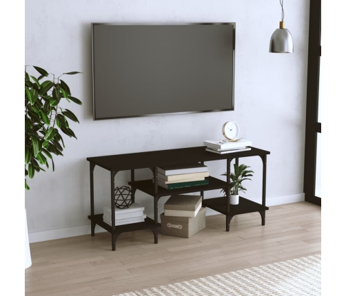 Mueble de TV madera contrachapada negro 102x35x45,5 cm