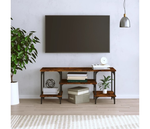 Mueble de TV madera contrachapada roble ahumado 102x35x45,5 cm