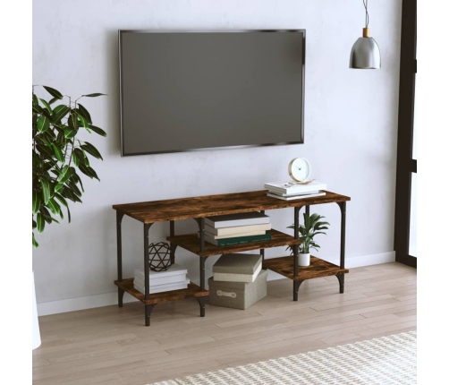 Mueble de TV madera contrachapada roble ahumado 102x35x45,5 cm