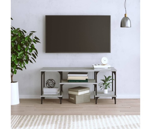 Mueble de TV madera contrachapada gris Sonoma 102x35x45,5 cm