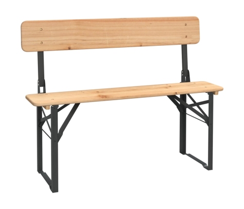 Mesa y bancos plegables de bar 3 piezas madera maciza de abeto