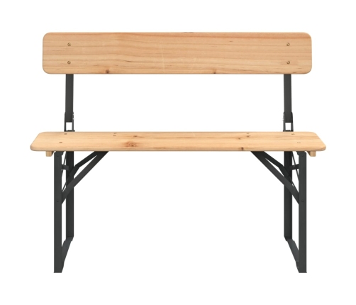 Mesa y bancos plegables de bar 3 piezas madera maciza de abeto