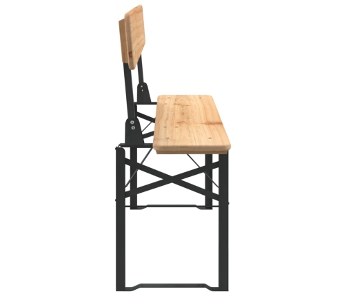Mesa y bancos plegables de bar 3 piezas madera maciza de abeto