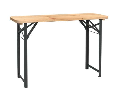Mesa y bancos plegables de bar 3 piezas madera maciza de abeto