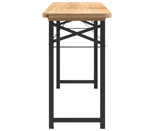 Mesa y bancos plegables de bar 3 piezas madera maciza de abeto
