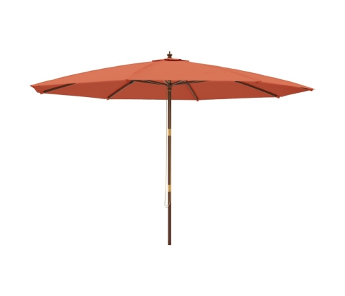 Sombrilla de jardín con poste de madera terracota 400x273 cm