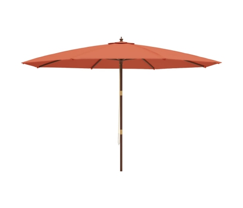 Sombrilla de jardín con poste de madera terracota 400x273 cm