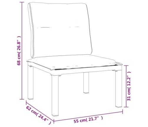 Set de muebles de jardín 4 piezas ratán sintético negro y gris