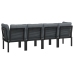 Set de muebles de jardín 4 piezas ratán sintético negro y gris