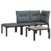 Set de muebles de jardín 4 piezas ratán sintético negro y gris