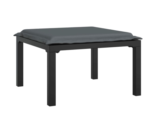 Set de muebles de jardín 4 piezas ratán sintético negro y gris