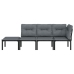 Set de muebles de jardín 4 piezas ratán sintético negro y gris