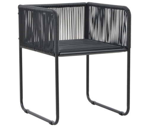 Juego de comedor para jardín 5 piezas negro