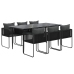 Juego de comedor para jardín 7 piezas negro