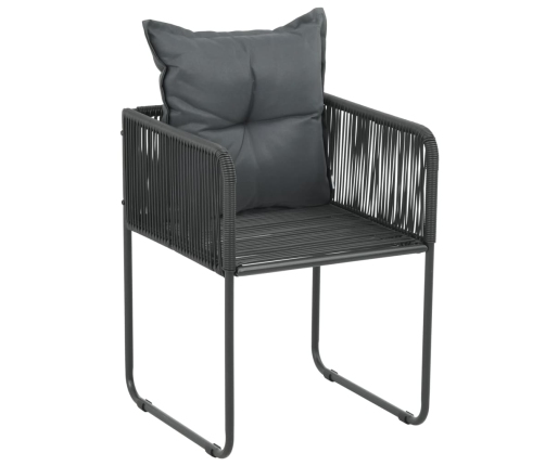 Juego de comedor para jardín 7 piezas negro