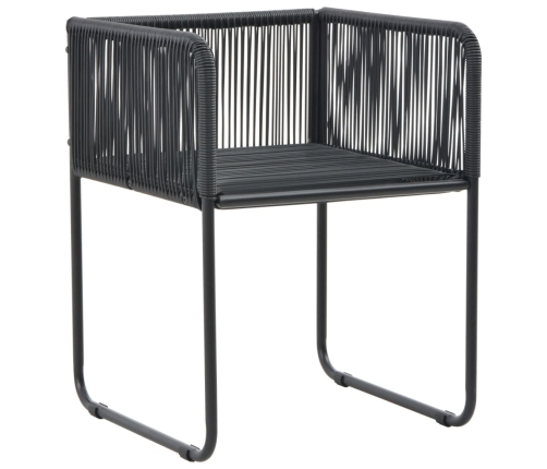 Juego de comedor para jardín 7 piezas negro