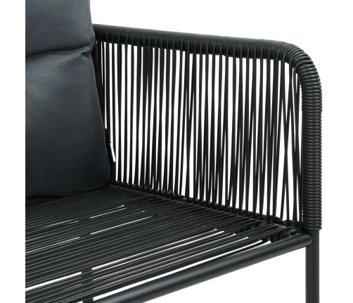 Juego de comedor para jardín 7 piezas negro