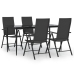 Juego de comedor de jardín 5 piezas ratán sintético negro