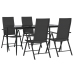 Juego de comedor de jardín 5 piezas ratán sintético negro