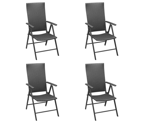 Juego de comedor de jardín 5 piezas ratán sintético negro