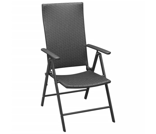 Juego de comedor de jardín 5 piezas ratán sintético negro